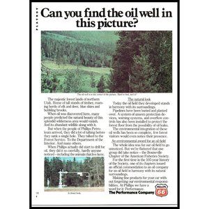 1977 Phillips 66 Oil Company Vintage Print Ad Utah Forest Well Drilling Wall Art